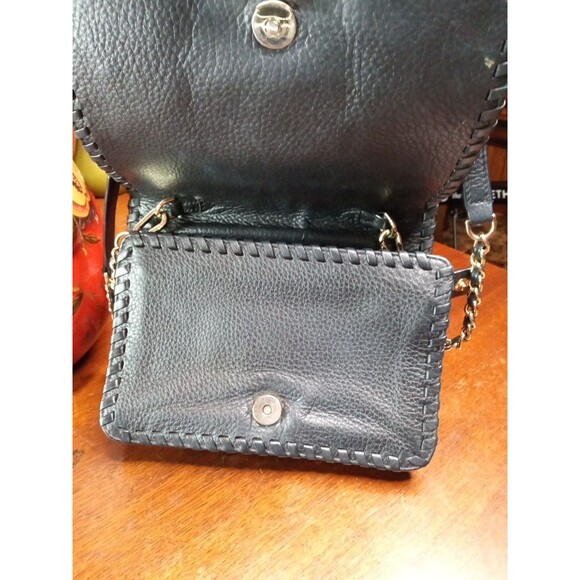 Tory Burch Marion Combo Black Leather Whipstitch Crossbody Bag W Gold Details - Picture 5 of 13